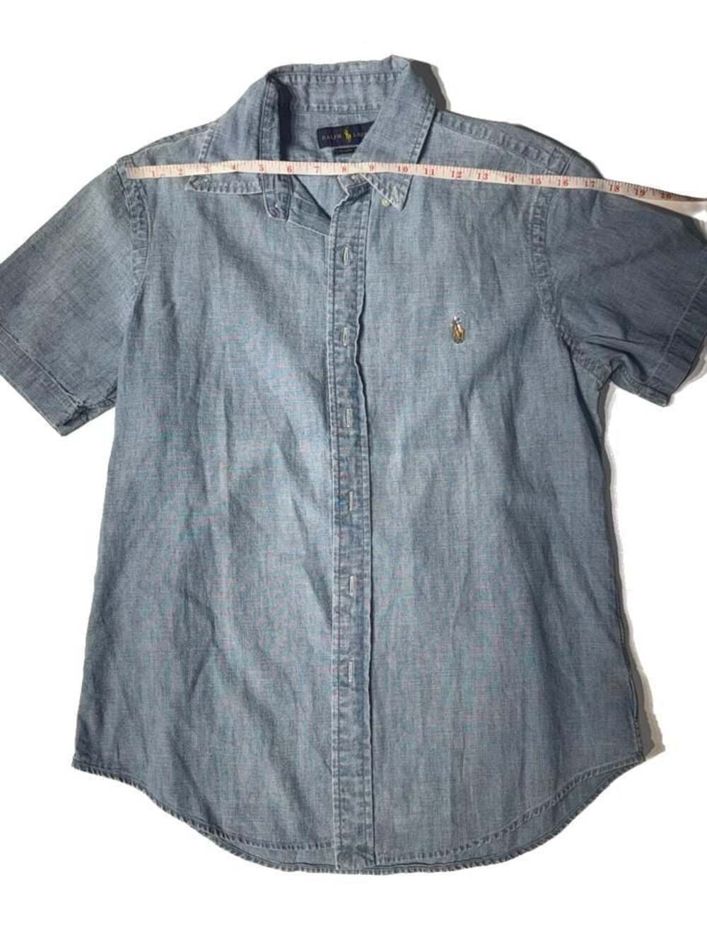 Ralph Lauren Classic Fit Short Sleeve Chambray Shirt Size S - Picture 3 of 7